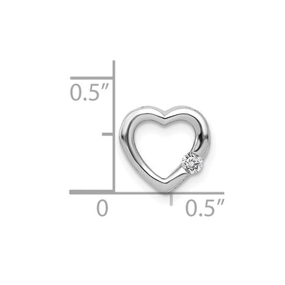 14K Weißgold 1/20ct. Echt Diamant Herz Kette Anhänger