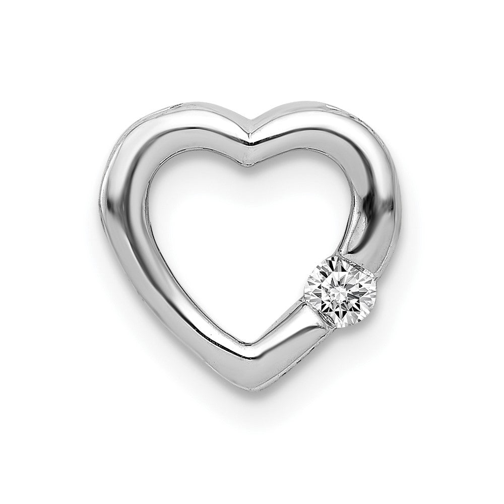 14K Weißgold 1/20ct. Echt Diamant Herz Kette Anhänger