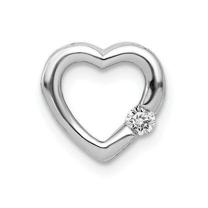 14K Weißgold 1/20ct. Echt Diamant Herz Kette Anhänger