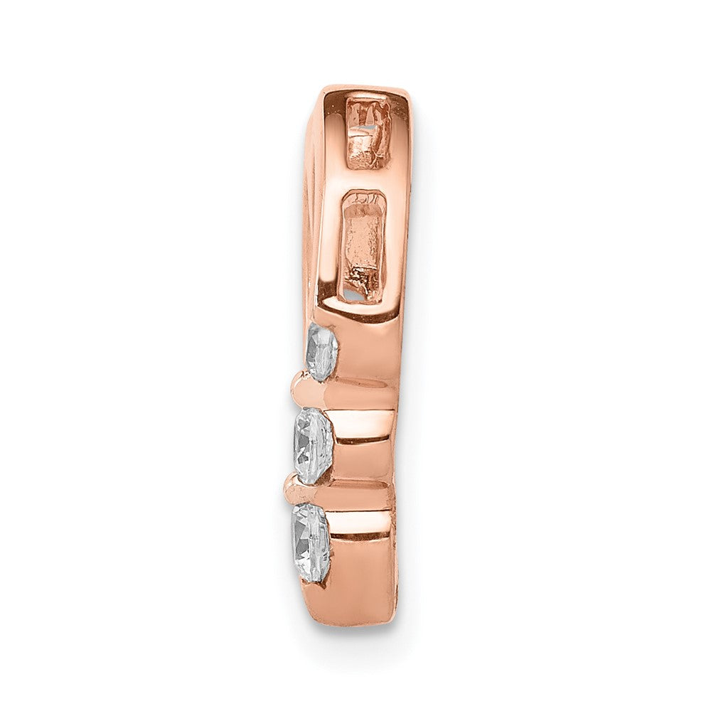 14K Roségold 1/6ct. Echt Diamant Herz Kette Anhänger