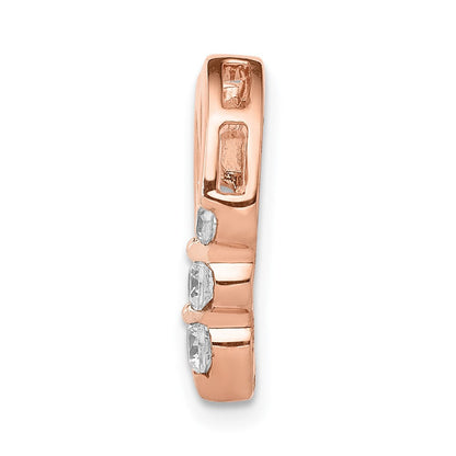 14K Roségold 1/6ct. Echt Diamant Herz Kette Anhänger