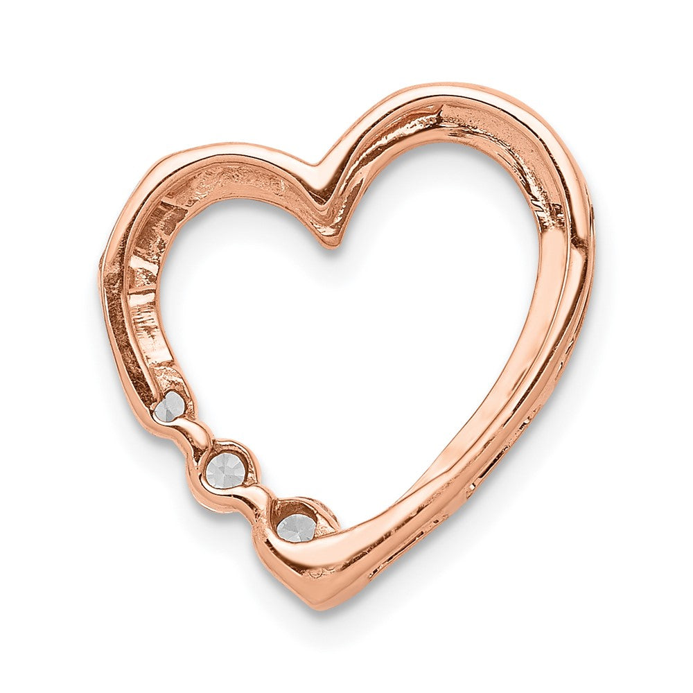 14K Roségold 1/6ct. Echt Diamant Herz Kette Anhänger