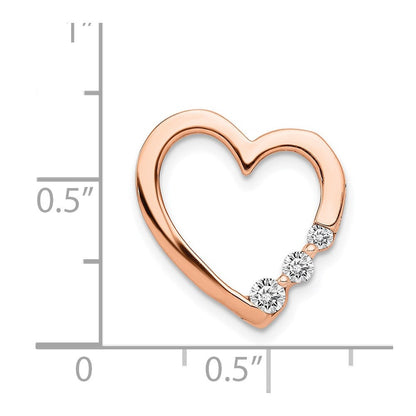 14K Roségold 1/6ct. Echt Diamant Herz Kette Anhänger