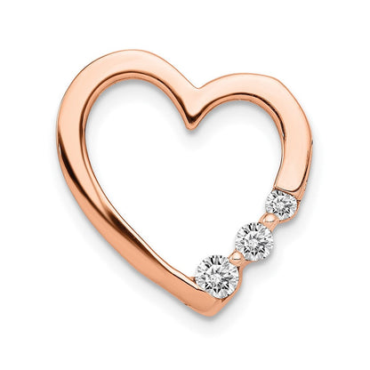 14K Roségold 1/6ct. Echt Diamant Herz Kette Anhänger