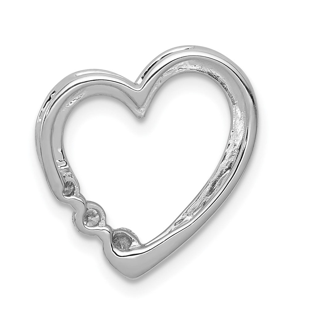 14K Weißgold 1/6ct. Echt Diamant Herz Kette Anhänger