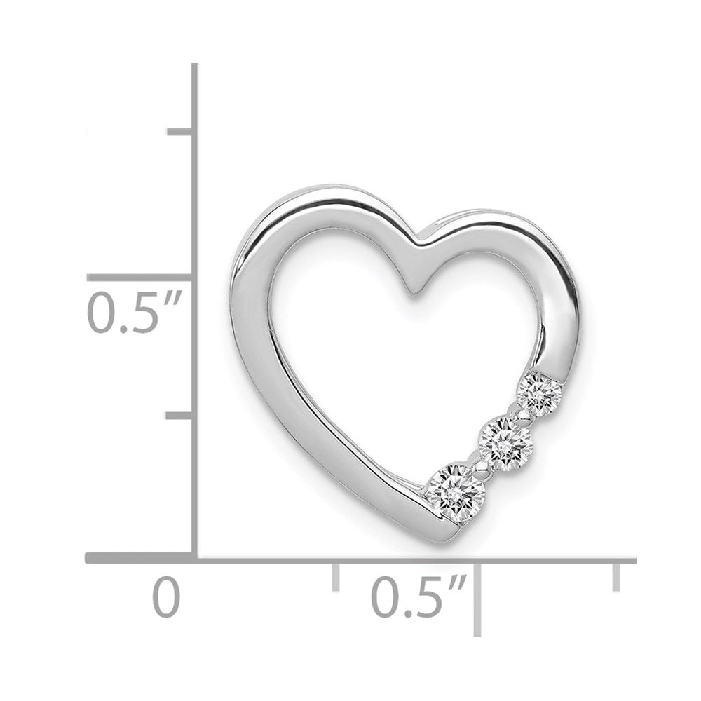 14K Weißgold 1/6ct. Echt Diamant Herz Kette Anhänger