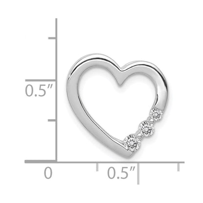 14K Weißgold 1/6ct. Echt Diamant Herz Kette Anhänger
