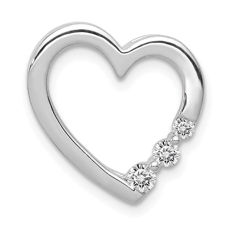 14K Weißgold 1/6ct. Echt Diamant Herz Kette Anhänger