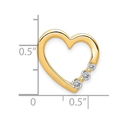 14K Gelbgold 14K 1/6ct. Diamant Herz Kette Anhänger