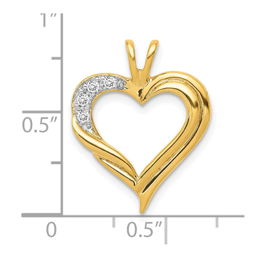10K Gelbgold 10K Diamant Fantasie Herz Anhänger
