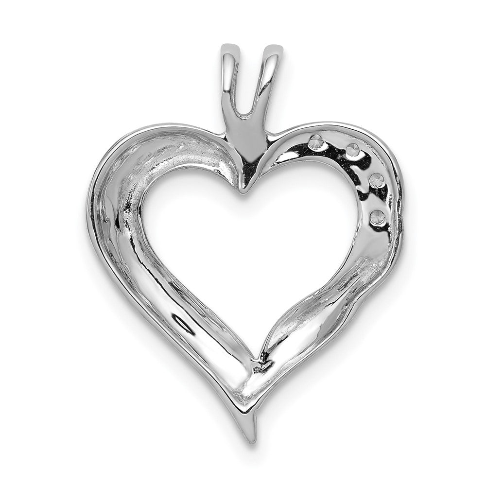 14K Weißgold Herzanhänger mit echten Diamanten, Fancy-Design