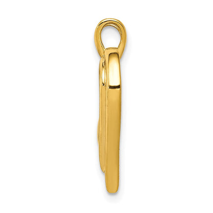 14K Gelbgold Herzanhänger mit echten Diamanten, ausgefallenes Design