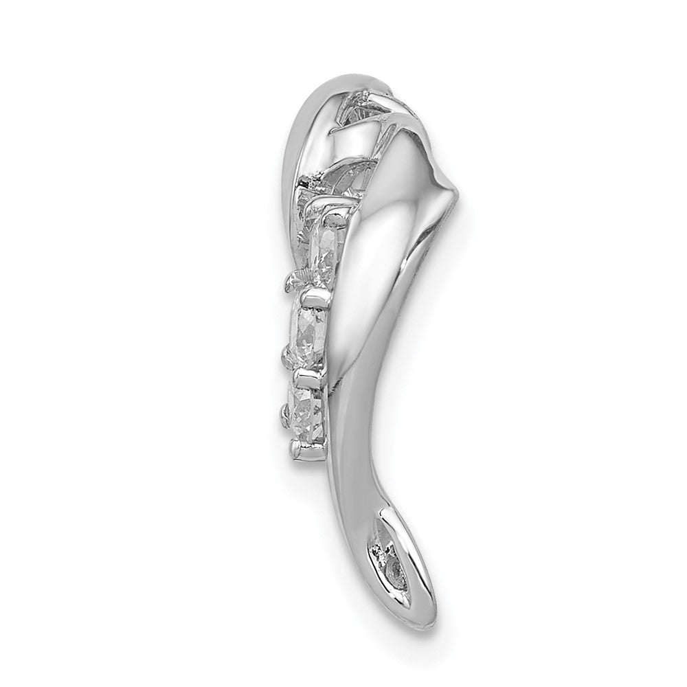 14K Weißgold AA Echtdiamant-Herzanhänger