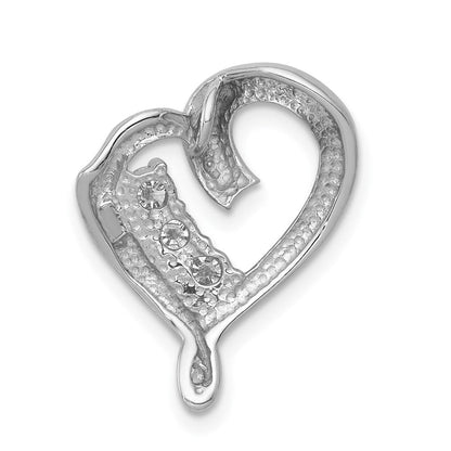 14K Weißgold AA Echtdiamant-Herzanhänger