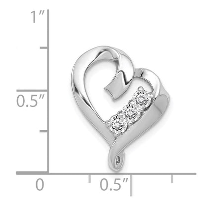 14K Weißgold AA Echtdiamant-Herzanhänger