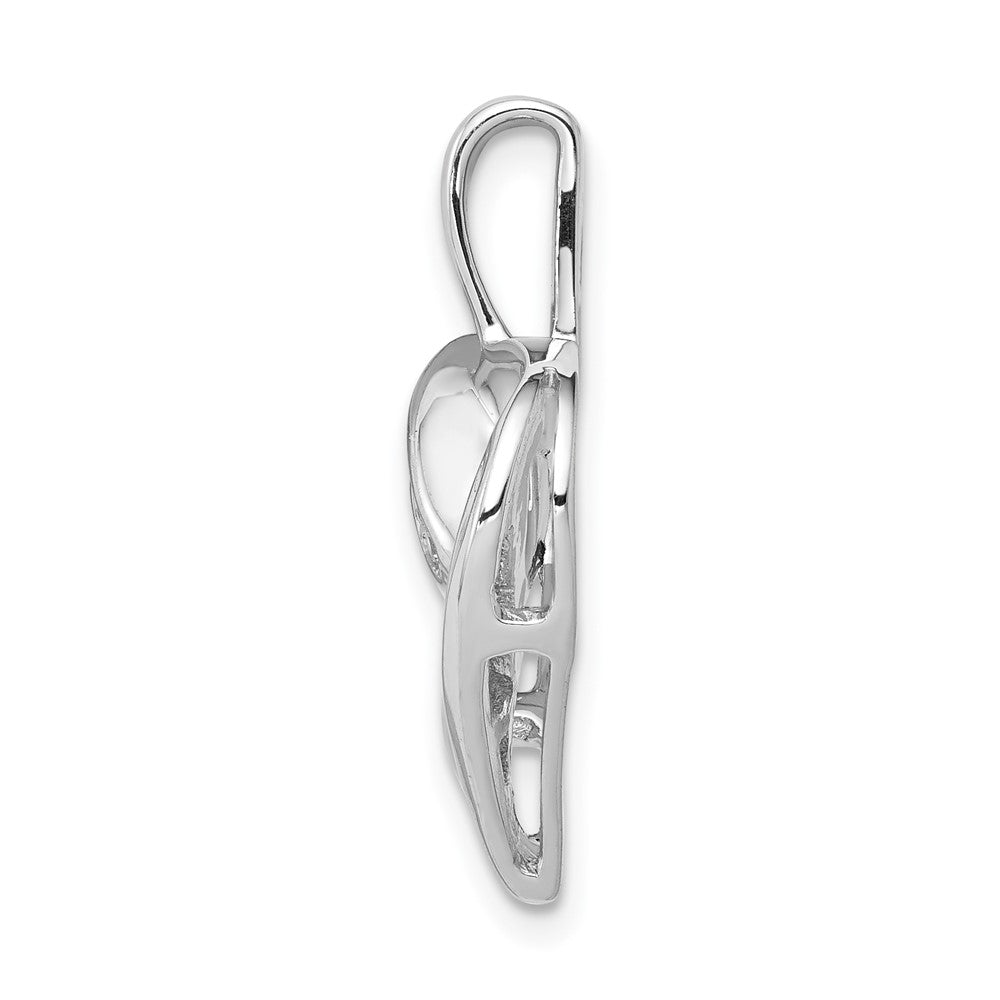 14K Weißgold Herz-Anhänger mit 0,125 ct. echtem Diamant