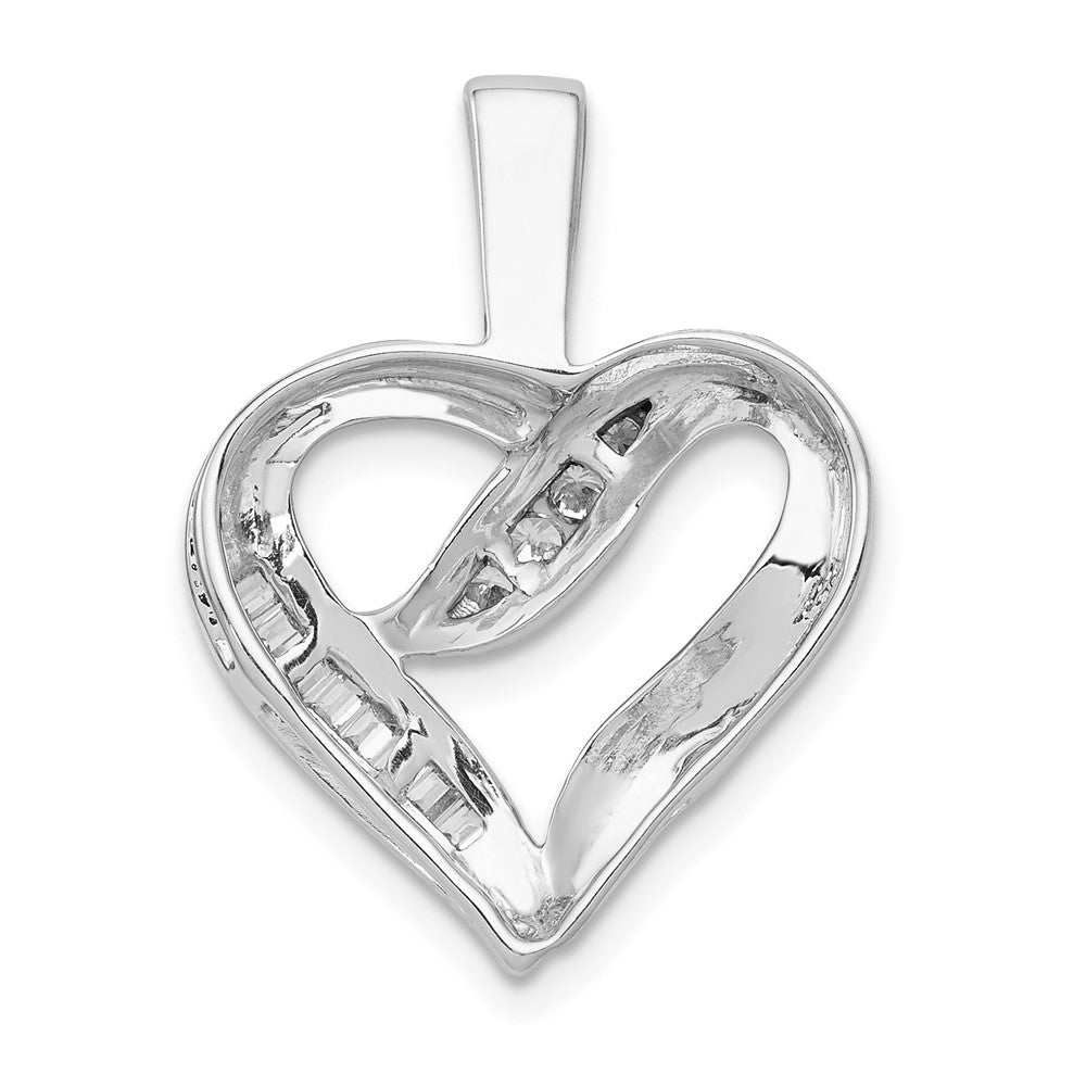 14K Weißgold Herz-Anhänger mit 0,125 ct. echtem Diamant