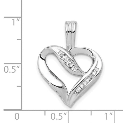 14K Weißgold Herz-Anhänger mit 0,125 ct. echtem Diamant