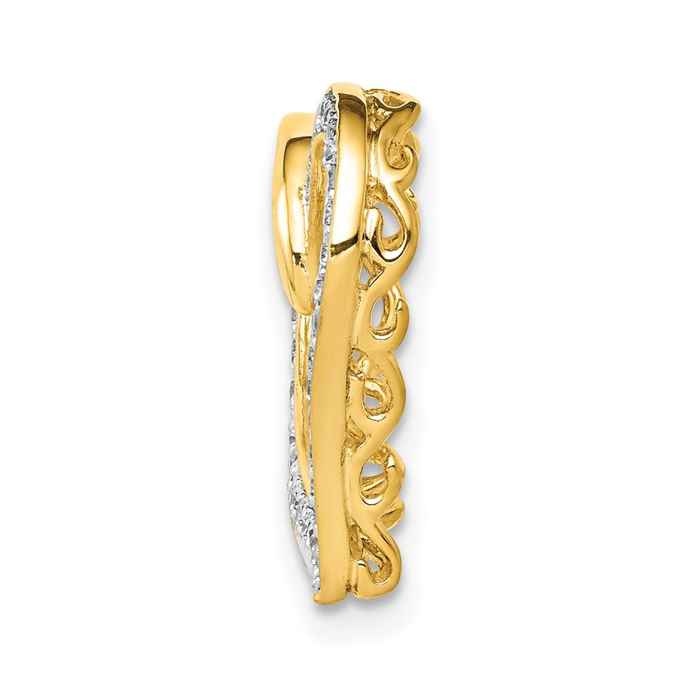 14K Gelbgold 1/6ct. Echt Diamant Herz Kette Anhänger