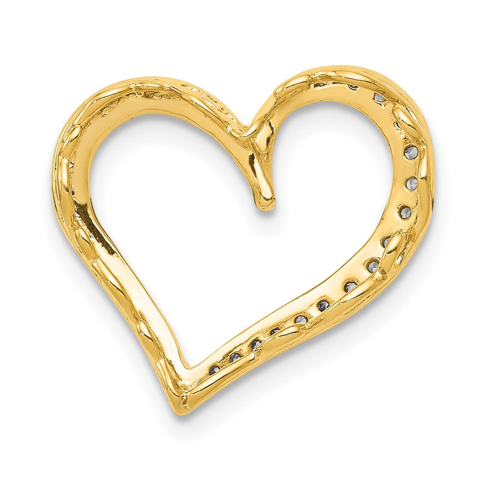 14K Gelbgold 1/6ct. Echt Diamant Herz Kette Anhänger