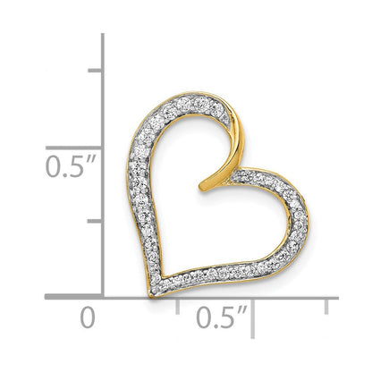 14K Gelbgold 1/6ct. Echt Diamant Herz Kette Anhänger