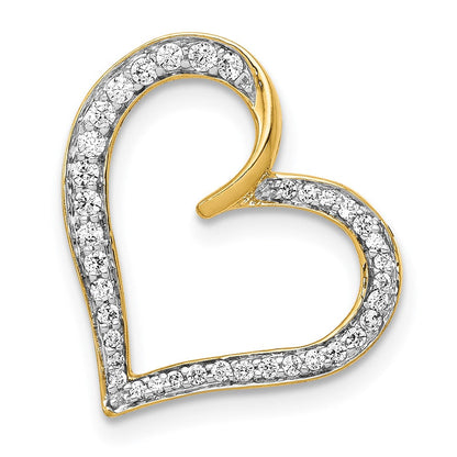 14K Gelbgold 1/6ct. Echt Diamant Herz Kette Anhänger