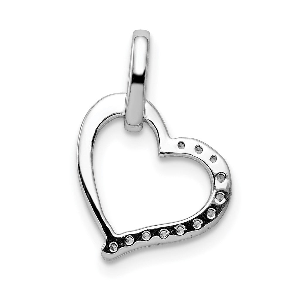 14K Weißgold Herzanhänger mit 0,15 ct. echtem Diamant