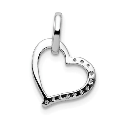 14K Weißgold Herzanhänger mit 0,15 ct. echtem Diamant