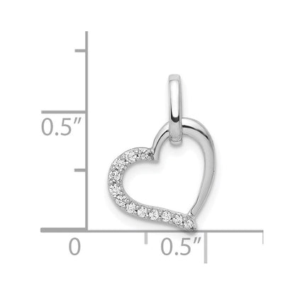 14K Weißgold Herzanhänger mit 0,15 ct. echtem Diamant