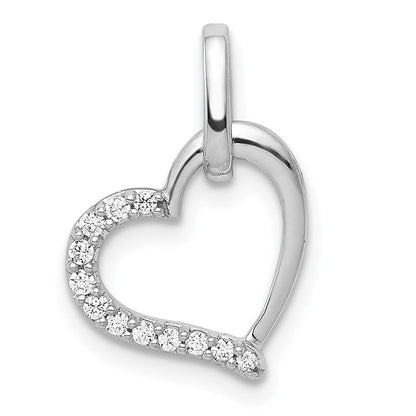 14K Weißgold Herzanhänger mit 0,15 ct. echtem Diamant