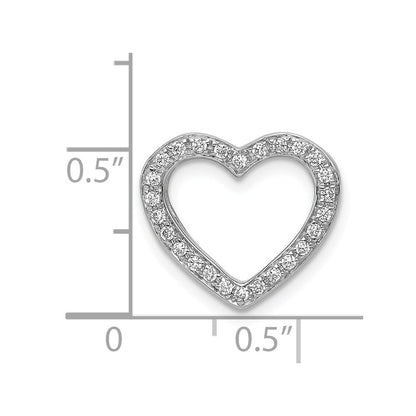 14K Weißgold 1/6ct. Echt Diamant Herz Kette Anhänger