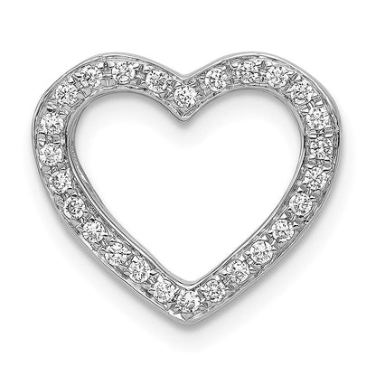 14K Weißgold 1/6ct. Echt Diamant Herz Kette Anhänger