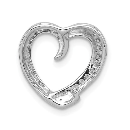 14K Weißgold 1/20ct. Echt Diamant Herz Kette Anhänger