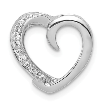14K Weißgold 1/20ct. Echt Diamant Herz Kette Anhänger