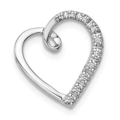14K Weißgold 1/20ct. Echt Diamant Herz Kette Anhänger