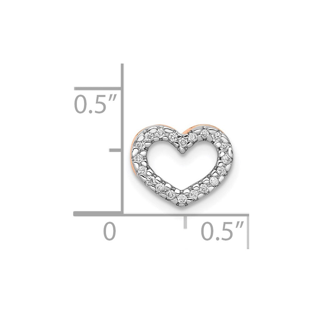 14K Roségold 1/15ct. Echt Diamant Herz Kette Anhänger