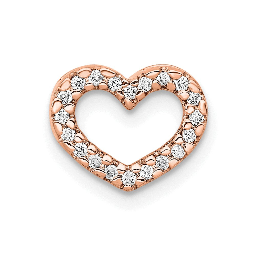 14K Roségold 1/15ct. Echt Diamant Herz Kette Anhänger