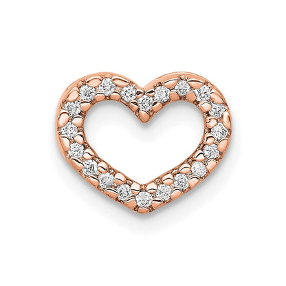 14K Roségold 1/15ct. Echt Diamant Herz Kette Anhänger