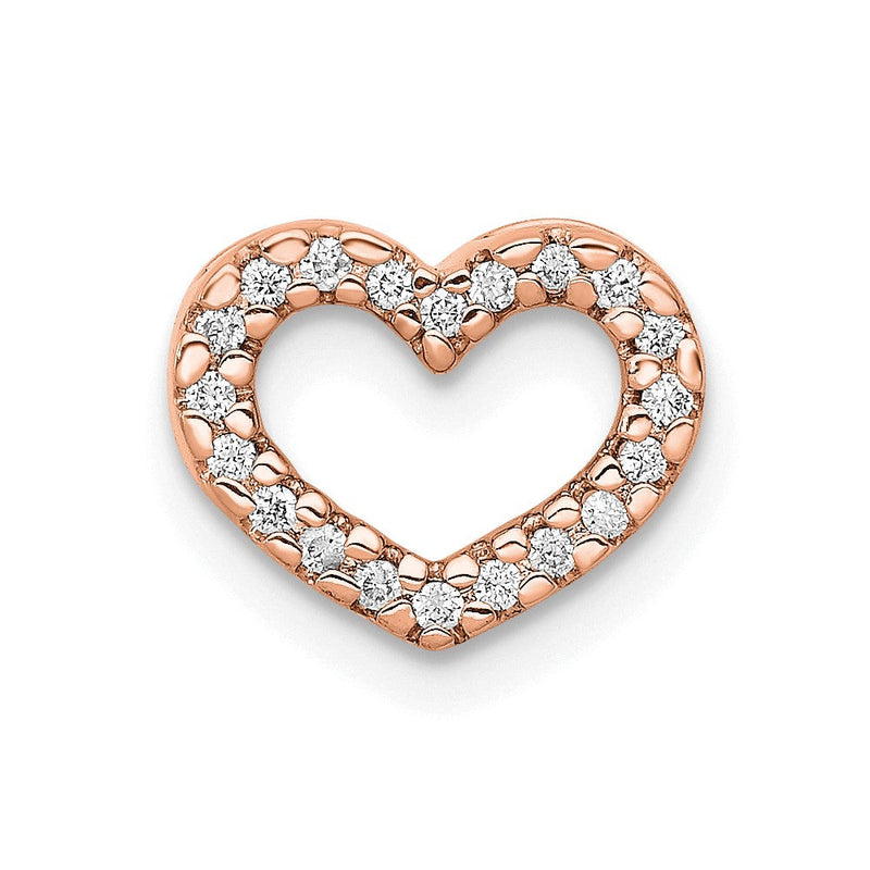 14K Roségold 1/15ct. Echt Diamant Herz Kette Anhänger