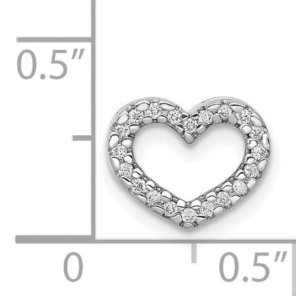 14K Weißgold 1/15ct. Diamant Herz Kette Anhänger