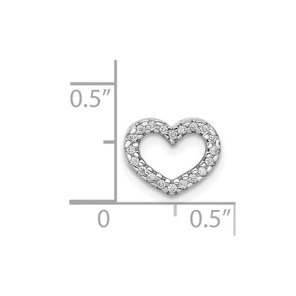 14K Weißgold 1/15ct. Echt Diamant Herz Kette Anhänger