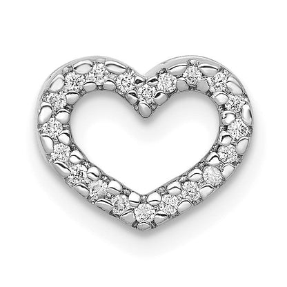 14K Weißgold 1/15ct. Diamant Herz Kette Anhänger