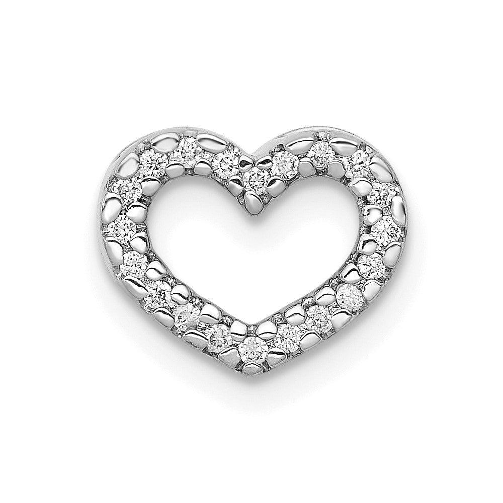 14K Weißgold 1/15ct. Diamant Herz Kette Anhänger