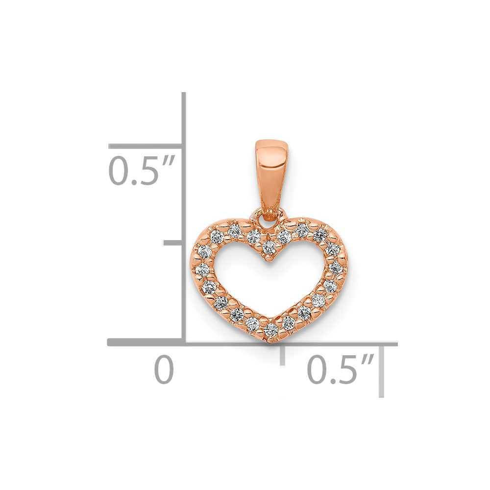 10K Roségold 10K.03ct. Diamant Herz Anhänger