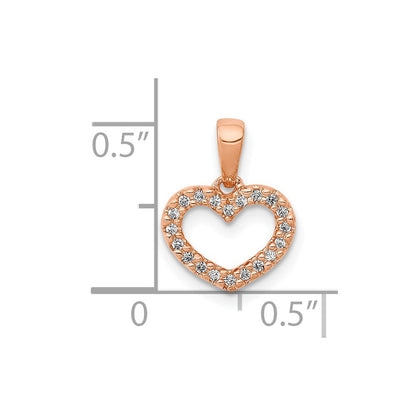 10K Roségold 10K.03ct. Diamant Herz Anhänger
