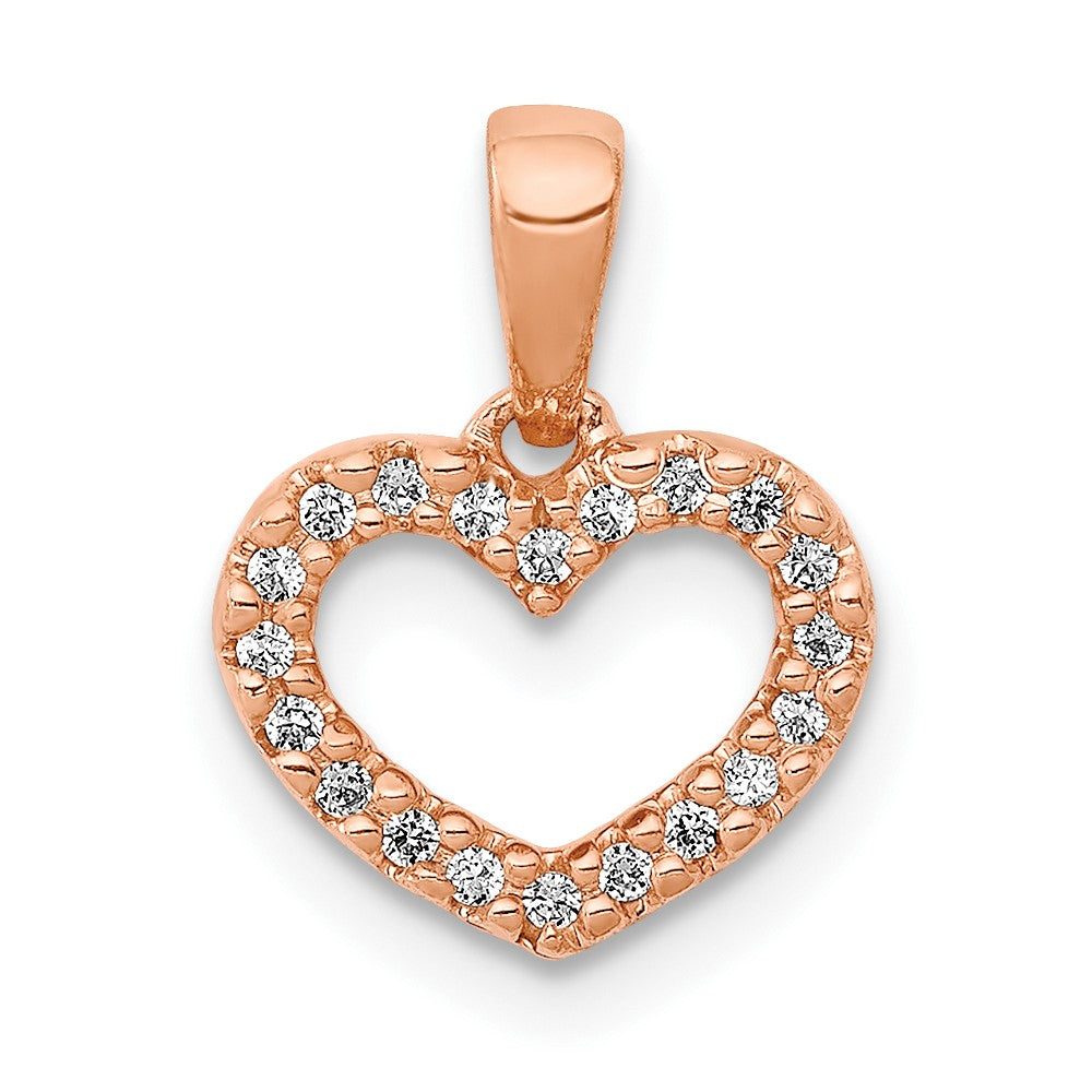 10K Roségold 10K.03ct. Diamant Herz Anhänger