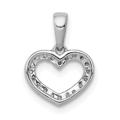 10K Weißgold 10K.03ct. Diamant Herz Anhänger