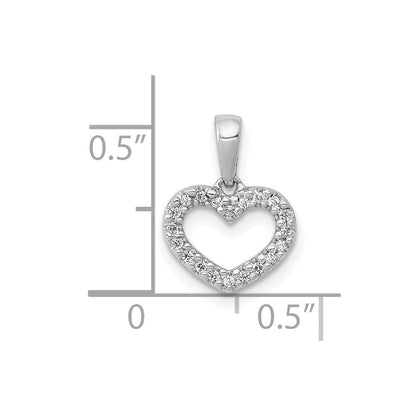 10K Weißgold 10K.03ct. Diamant Herz Anhänger