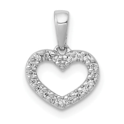 10K Weißgold 10K.03ct. Diamant Herz Anhänger