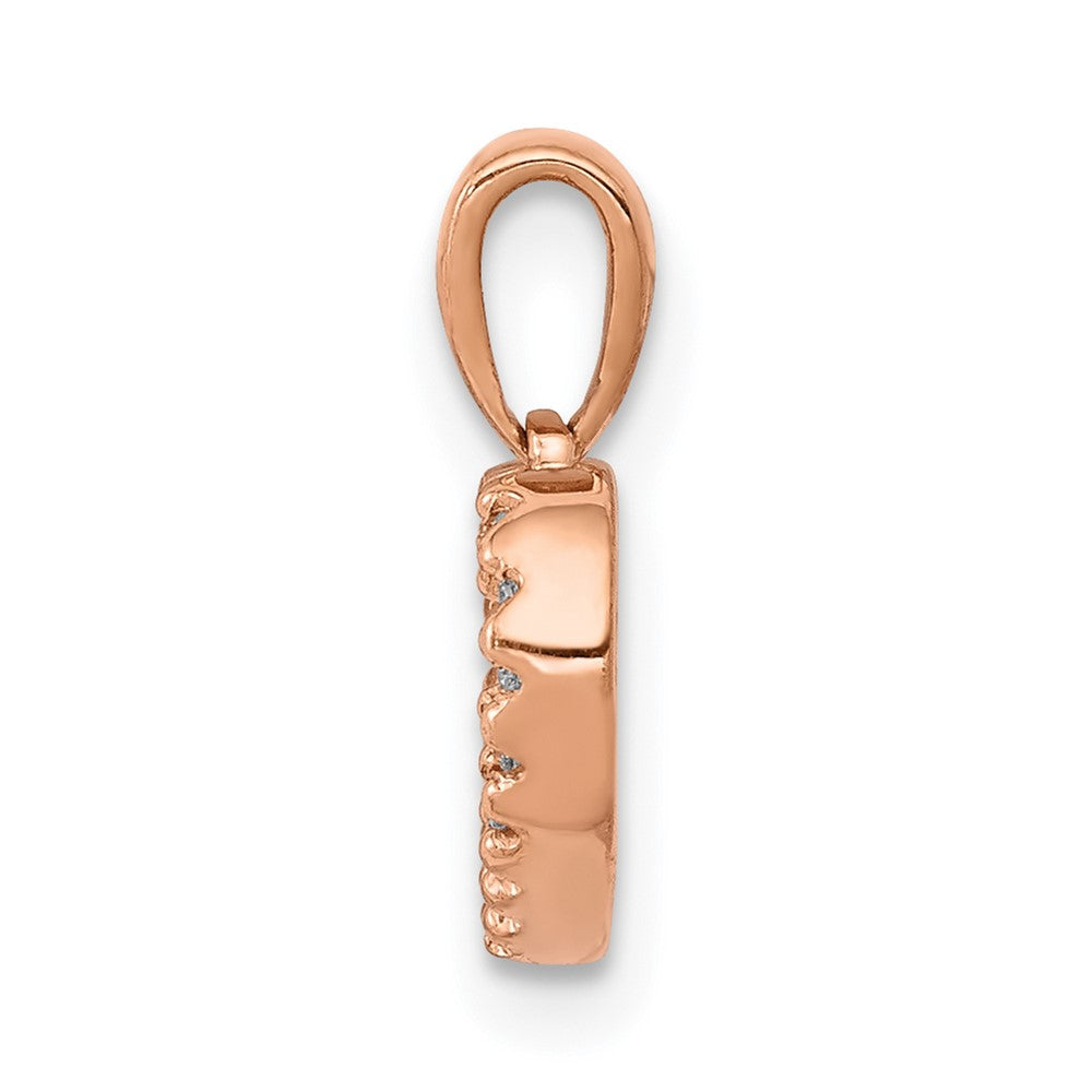 14 Karat Roségold Anhänger mit 0,03 ct. echtem Diamant in Herzform